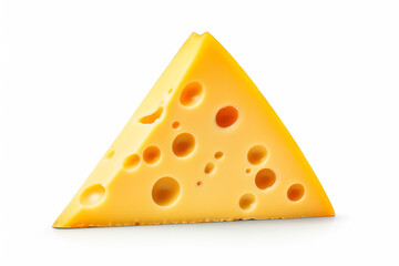 A piece of cheese on a white background