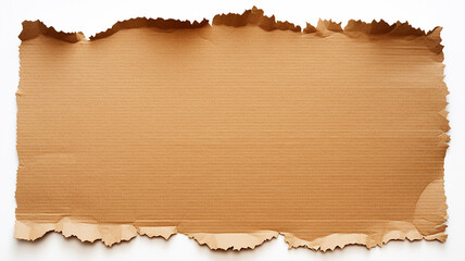 Torn corrugated cardboard isolated on white background - obrazy, fototapety, plakaty
