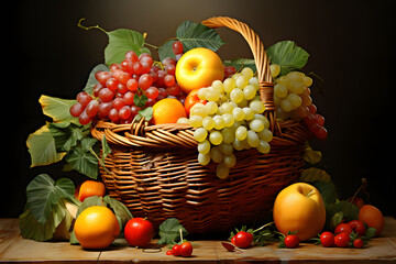 Naklejka na ściany i meble Fruits in a basket