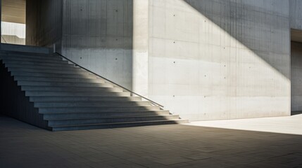 Obraz premium A dramatic play of light and shadow on brutalist walls