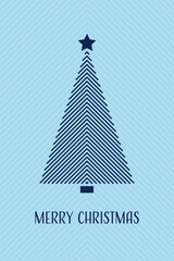 Christmas greeting card with abstract tree. Vector illustration