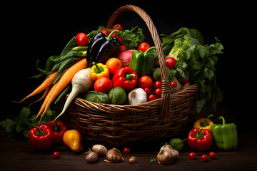 Basket with vegetables
