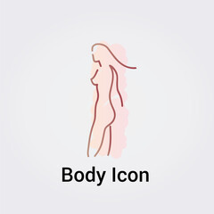 Illustration Corps Féminin Femme silhouette isolée Icône Illustration Couleurs graphique Symbole Nature, Sports et Fitness, Logo pour entreprise