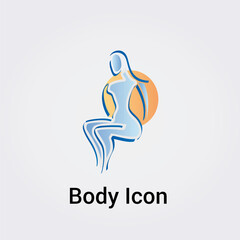 Illustration Corps Féminin Femme silhouette isolée Icône Illustration Couleurs graphique Symbole Nature, Sports et Fitness, Logo pour entreprise