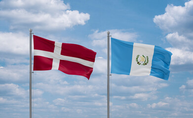 Guatemala and Denmark flags, country relationship concept