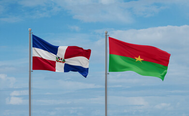 Burkina Faso and Dominican flags, country relationship concept