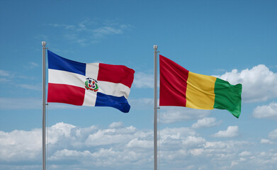 Guinea and Dominican flags, country relationship concept