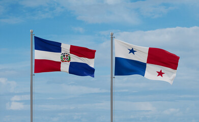 Panama and Dominican flags, country relationship concept