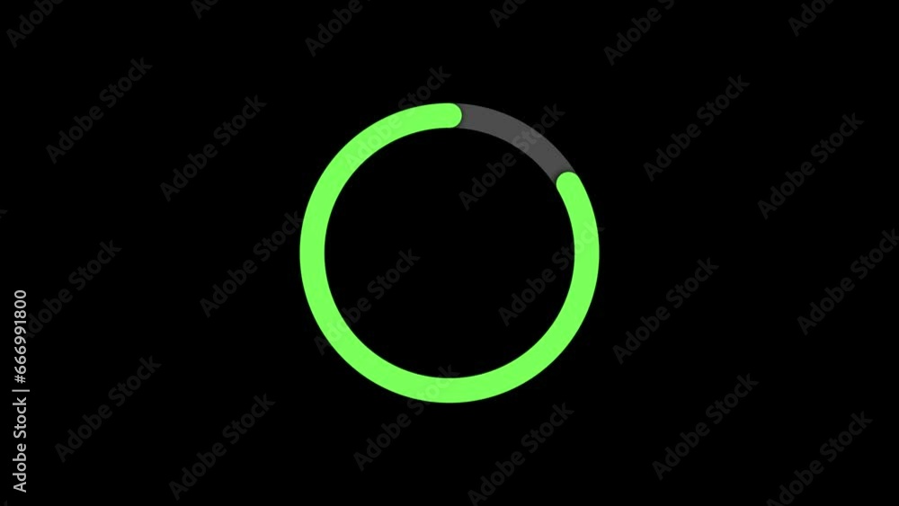 Poster circular indicator that transitions its color from green to red in 30 seconds on black background. b