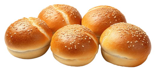 Hamburger Bread, buns isolated on a white or Transparent background. PNG