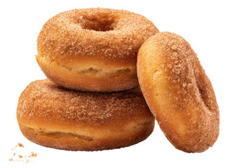 Delicious Homemade Apple Cider Donuts on a white or Transparent background. PNG