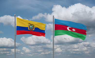 Azerbaijan and Ecuador flags, country relationship concept