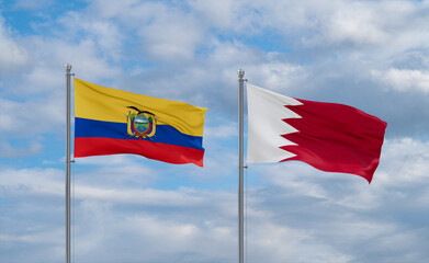 Bahrain and Ecuador flags, country relationship concept