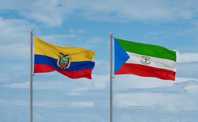 Equatorial Guinea and Ecuador flags, country relationship concept