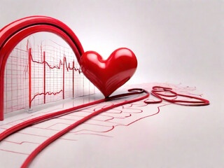 heart on a cardiogram