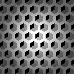 white grey and black hexagonal pattern and design on a grey background