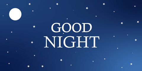 Good Night colorful text illustration design