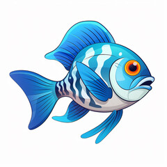 Colorful Fishing Scene Vibrant Aquatic Charm