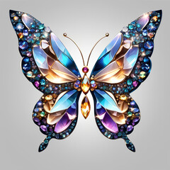 a beautiful butterfly made of jewels,Generative AI