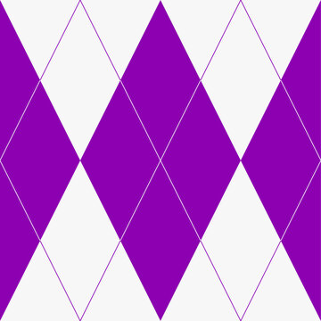 Patr&oacute;n de rombos morado, blanco y trazado naranja de rombos