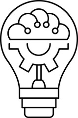 Creative idea icon. Brain in lightbulb. Innovation, education, idea, mind, thinking sign symbol logo. Vector illustration