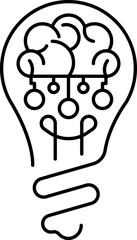 Creative idea icon. Brain in lightbulb. Innovation, education, idea, mind, thinking sign symbol logo. Vector illustration