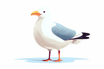 Fototapeta premium Cute seagull flat illustrations. High-resolution