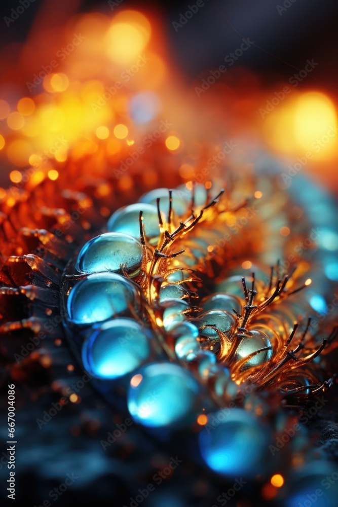 Canvas Prints A close up of a blue and orange crystal, AI