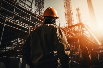 Cinematic shot of Engineer, Construction Site