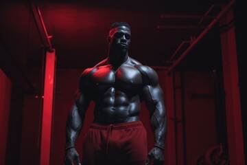 Fototapeta na wymiar Cinematic shot of Bodybuilder, Gym