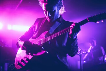 Obraz premium Cinematic shot of Musician, Nightclub