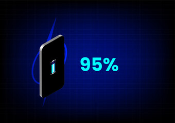fast charge phone blue background