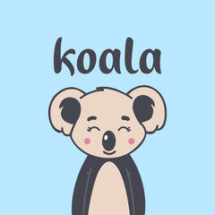 Koala.. Cute Koala Cartoon Vector T-shirt Design For Kids. Koala illustration