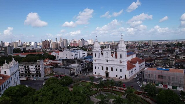 The very majestic Our Lady of Grace Cathedral, Bel&eacute;m and surrounds. Aerial