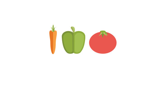 Digital png illustration of carrot, bell pepper and tomato on transparent background