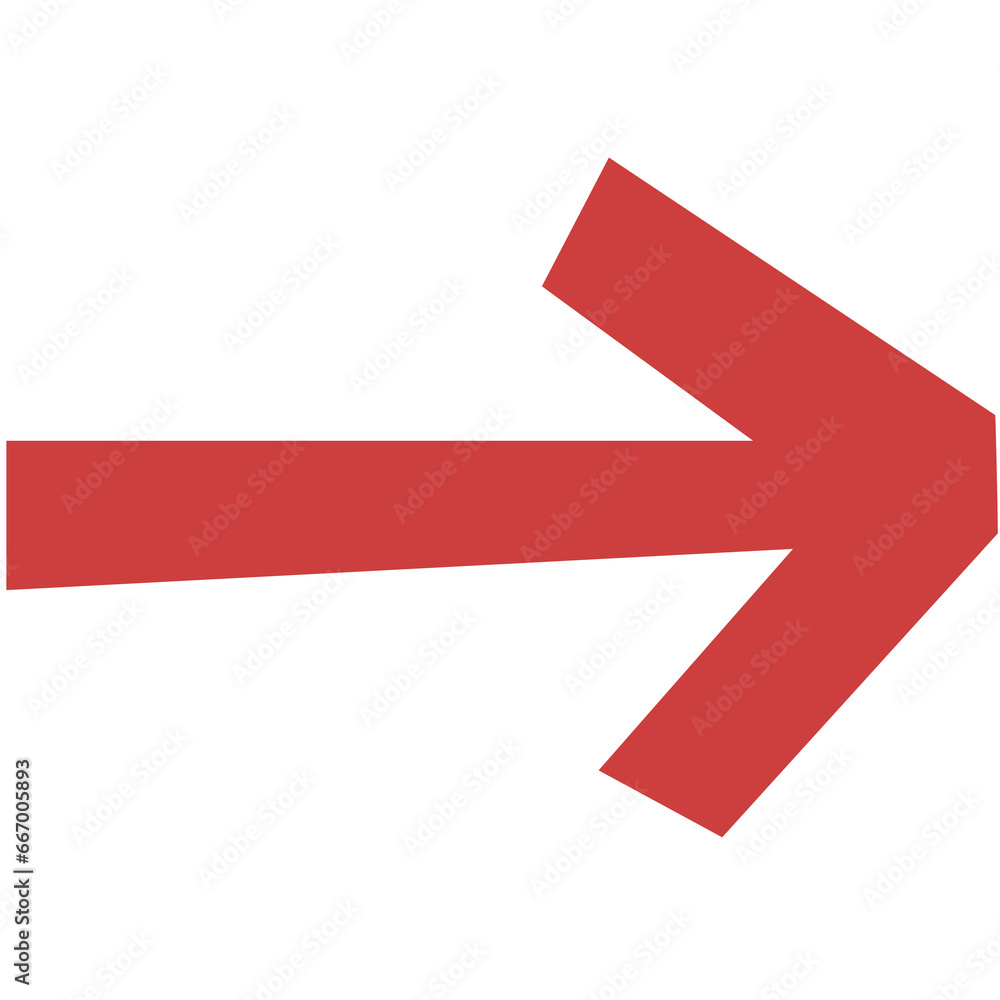 Poster digital png illustration of red arrow pointing right on transparent background