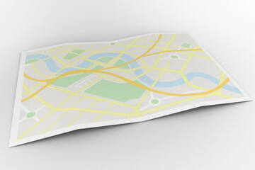 Digital png illustration of opened map on transparent background