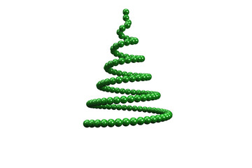 Digital png illustration of green balls shaped christmas tree on transparent background
