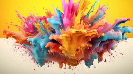 Splash with a rainbow color palette. AI generated
