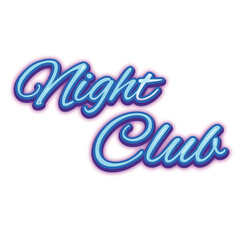 Digital png illustration of night club text on transparent background