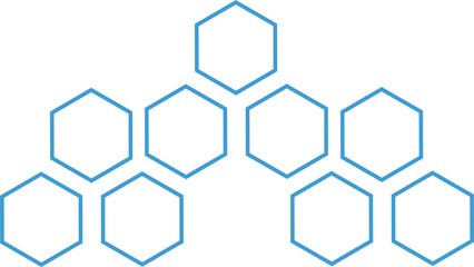 Obraz na płótnie Canvas Digital png illustration of blue hexagons on transparent background
