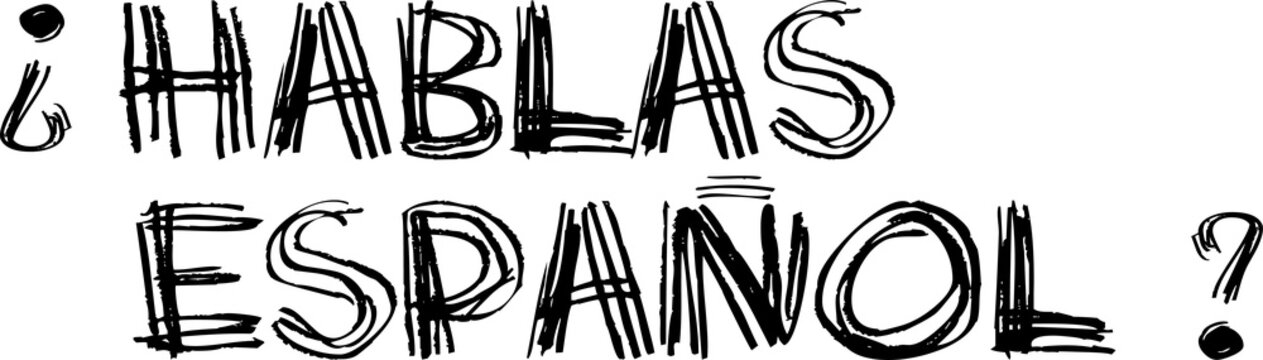 Digital png illustration of hablas espanol text on transparent background