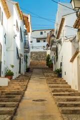 Charming old streets of the historic town of Altea with classic old white houses