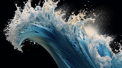 Splashes forming a wave. AI generated