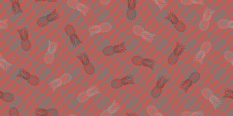 Pineapple seamless vector repeat pattern