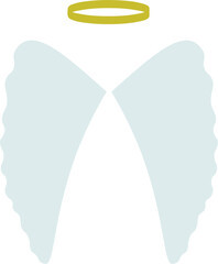 Digital png illustration of angel wings and halo on transparent background