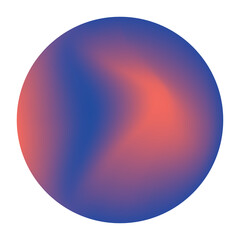 Digital png illustration of blue and orange circle with copy space on transparent background