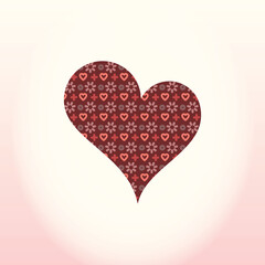 Digital png illustration of heart with floral pattern on transparent background