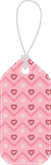 Digital png illustration of pink label with pattern on transparent background