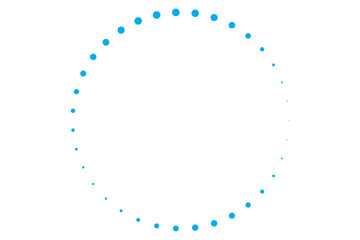 Digital png illustration of blue dots with copy space on transparent background